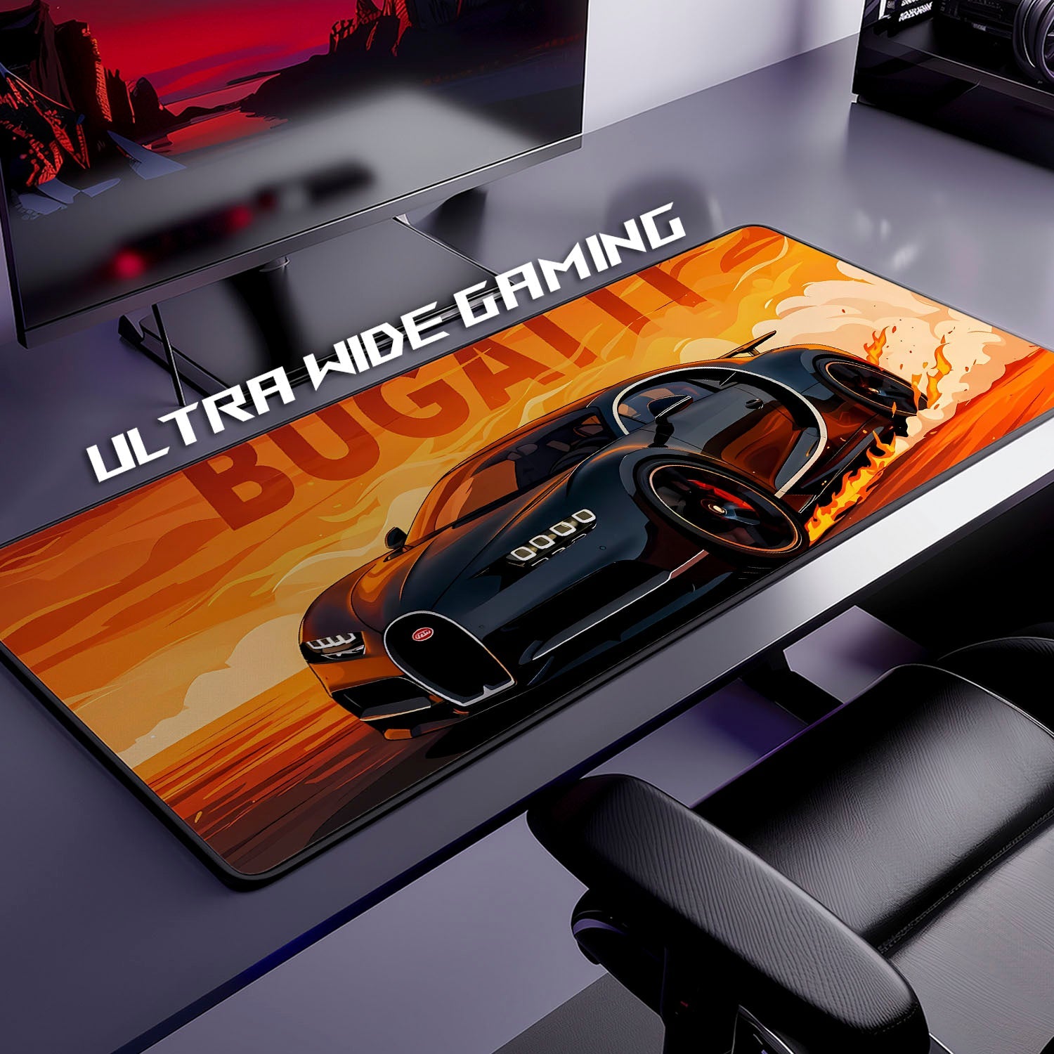 Flex Designs Mouse Pad Bugatti Hypecar Gaming Mouse Pad Accessories - Cars Supercar, Hype Car Large Gaming Mouse Pad