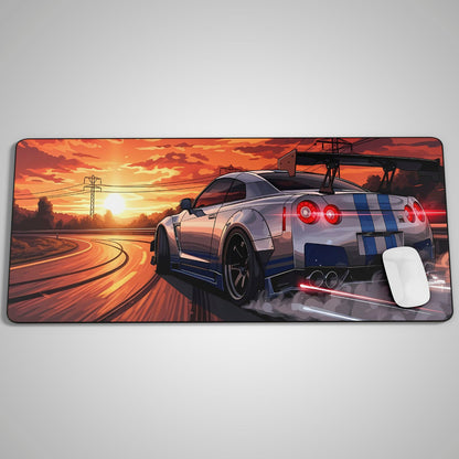 Flex Designs Mouse Pad Nissan GTR Sunset Gaming Mouse Pad Accessories - Cars Supercar, Hype Car Large Gaming Mouse Pad