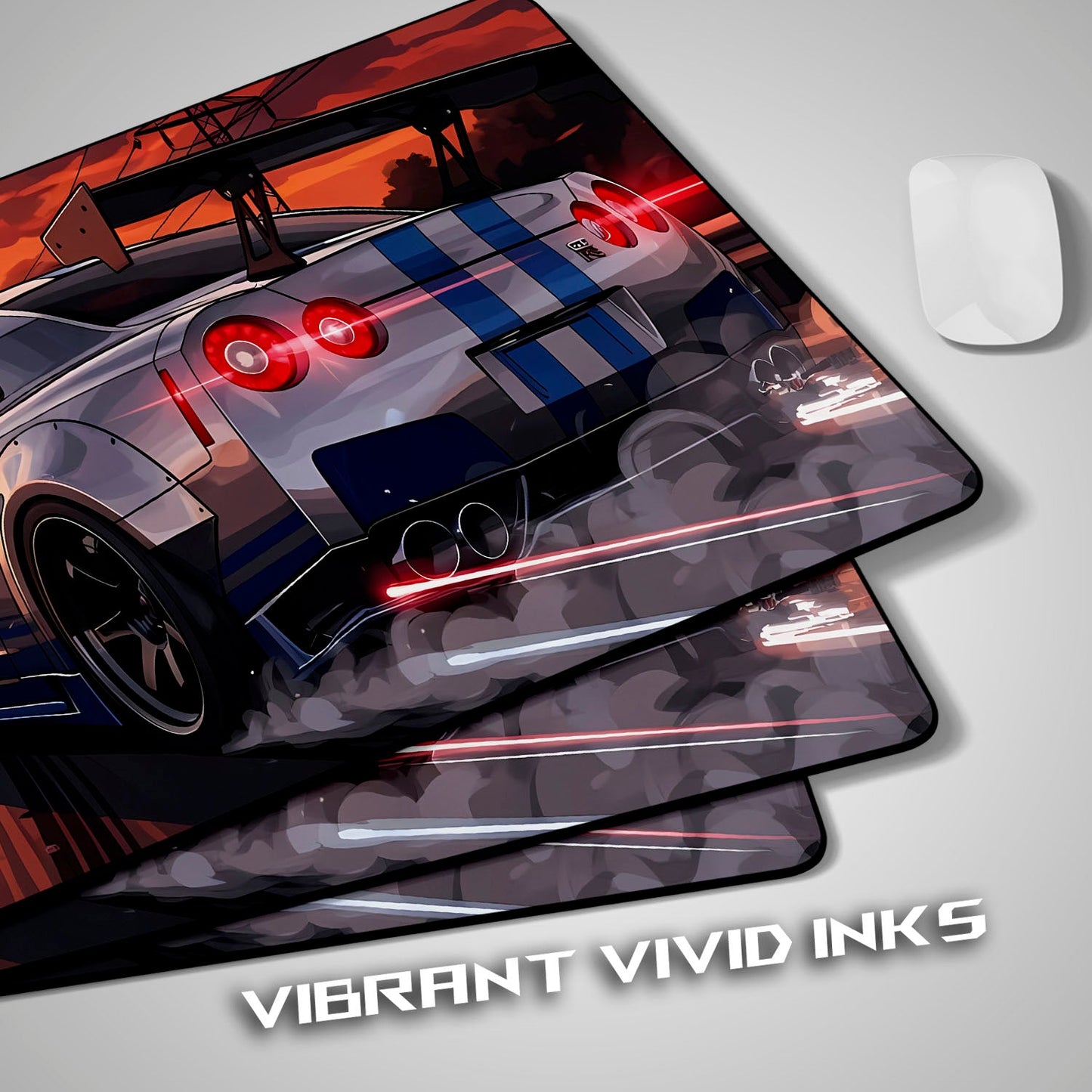 Flex Designs Mouse Pad Nissan GTR Sunset Gaming Mouse Pad Accessories - Cars Supercar, Hype Car Large Gaming Mouse Pad
