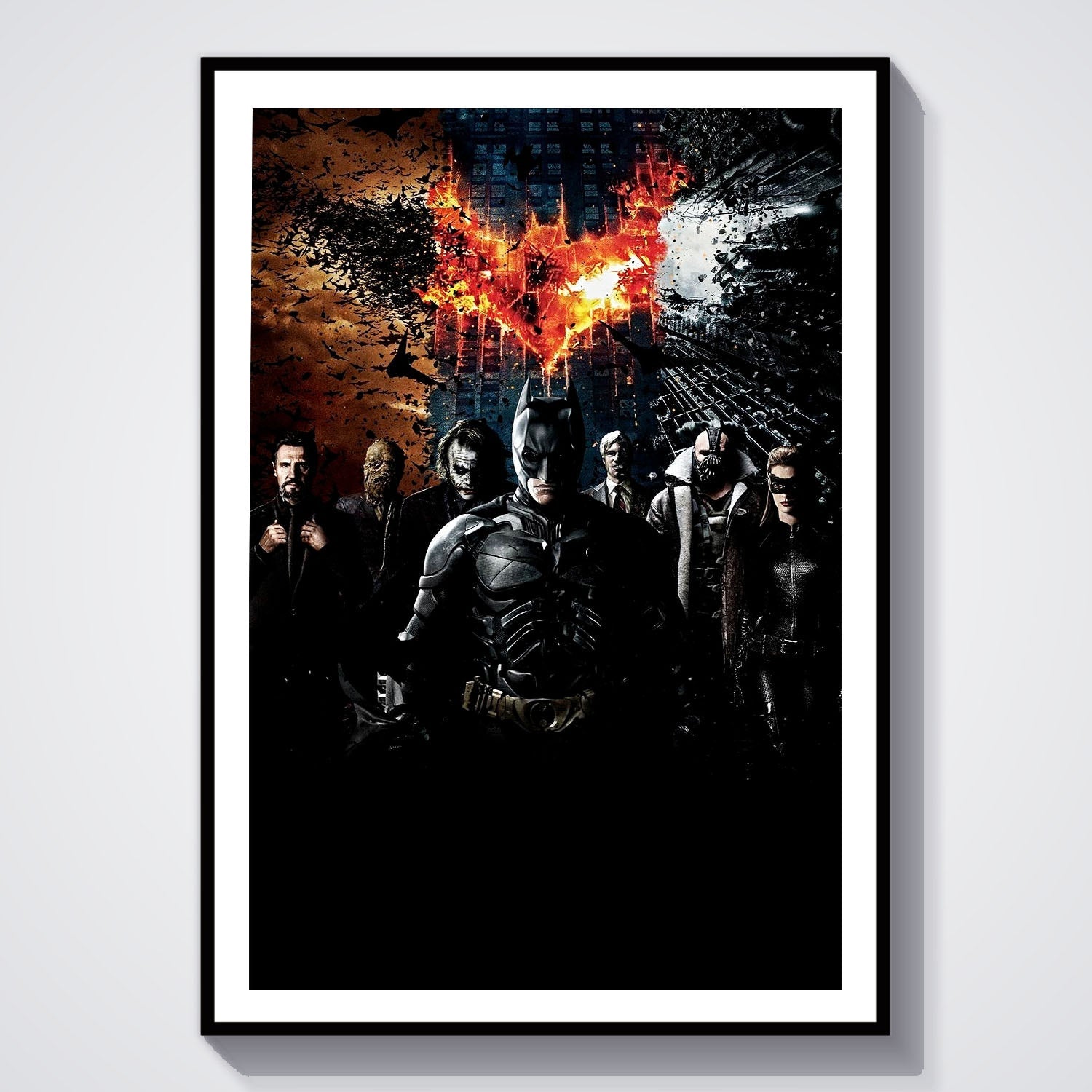 Flex Designs Poster Christopher Nolans Batman Triology 8 x 10" Home Goods - Movie  Movie Poster
