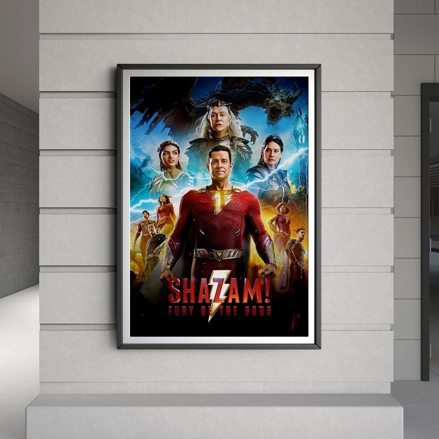Flex Designs Poster Shazam Fury of the Gods 8 x 10" Home Goods - Movie 2023 Movie Poster