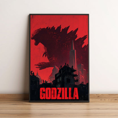 Flex Designs Poster Godzilla Minimalist 5 x 7" Home Goods - Movie 2014 Movie Poster