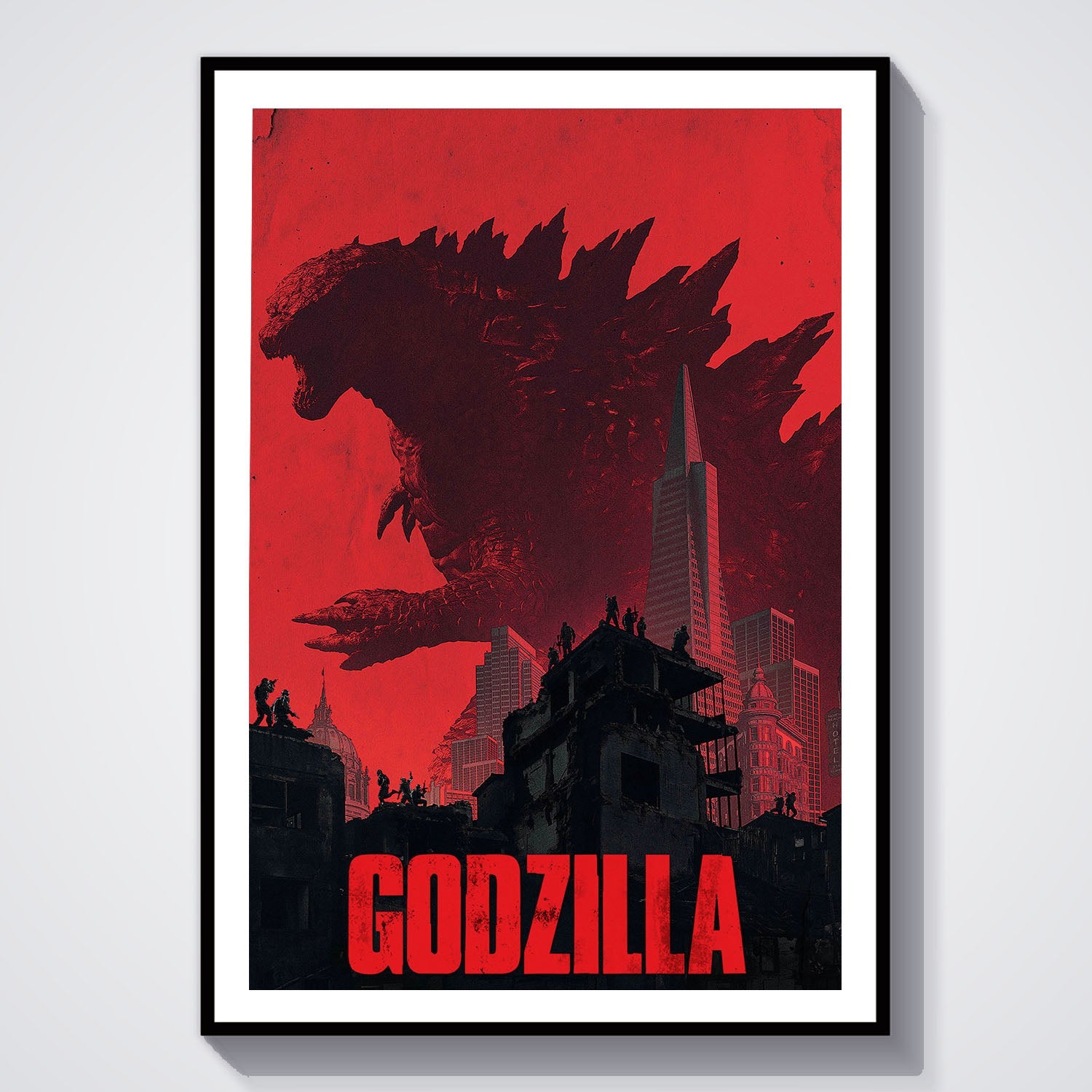 Flex Designs Poster Godzilla Minimalist 8 x 10" Home Goods - Movie 2014 Movie Poster