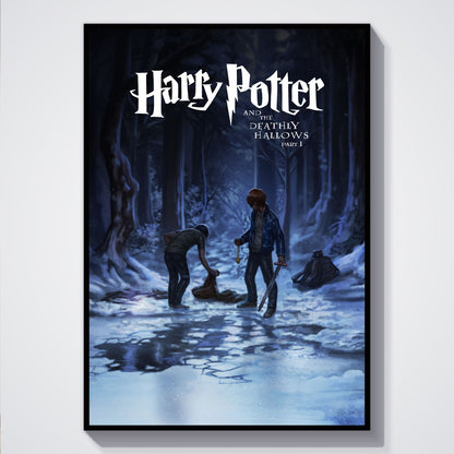 Flex Designs Poster Harry Potter and the Deathly Hallows Part 1 Minimalist 5 x 7" Home Goods - Movie 2010 Movie Poster