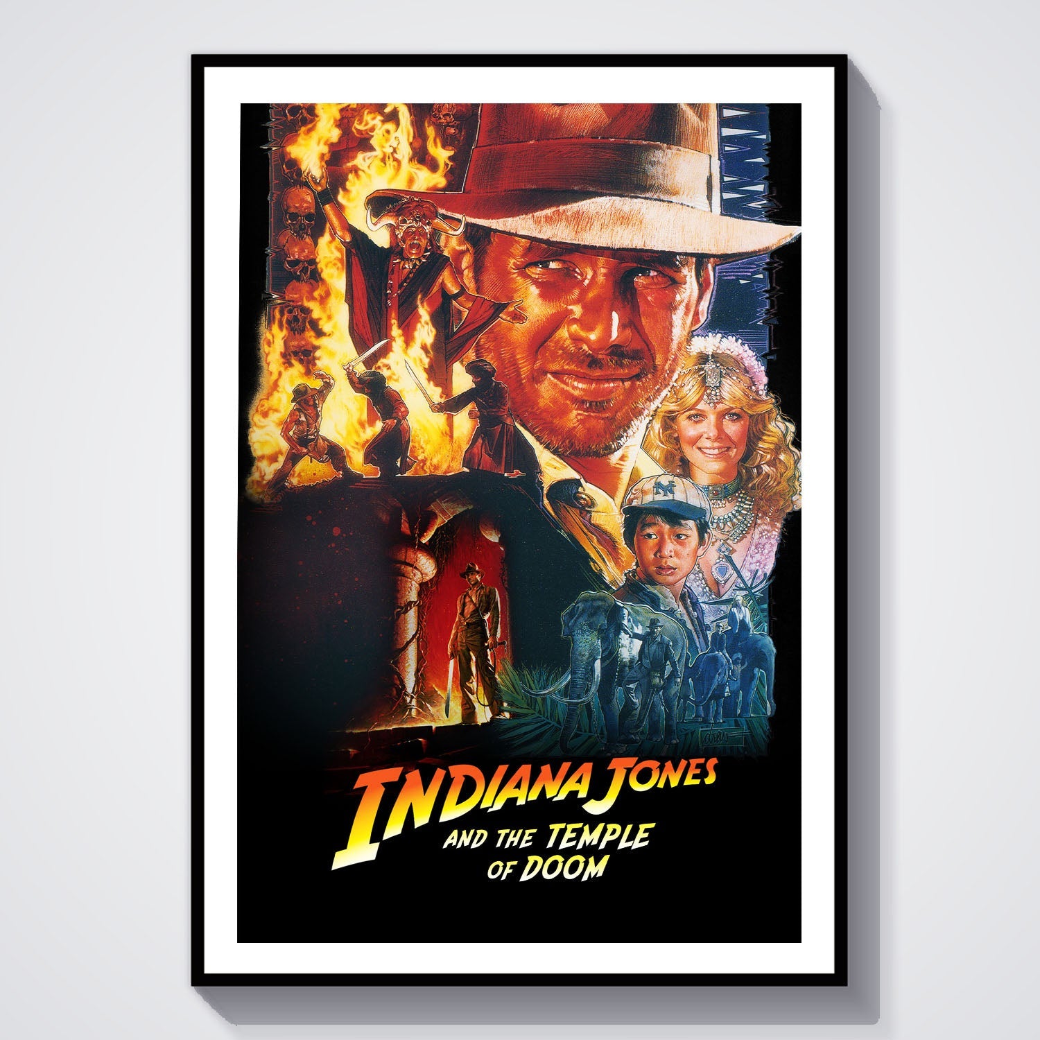 Flex Designs Poster Indiana Jones and the Temple of Doom Classic 8 x 10" Home Goods - Movie 1984 Movie Poster