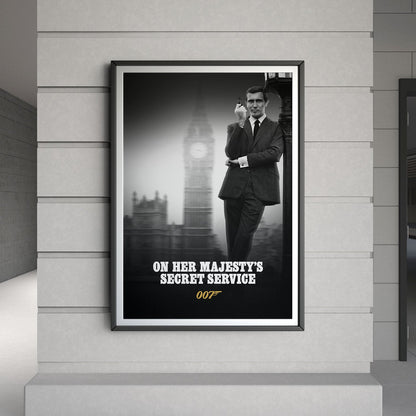 Flex Designs Poster On Her Majestys Secret Service B&W 8 x 10" Home Goods - Movie 1969 Movie Poster