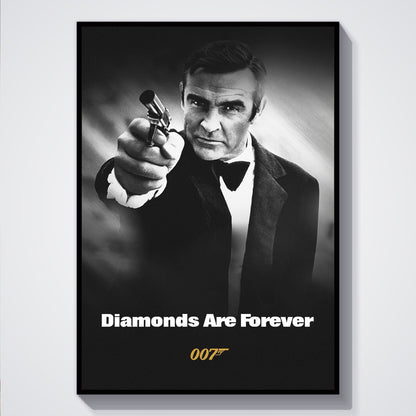 Flex Designs Poster Diamonds Are Forever B&W 5 x 7" Home Goods - Movie 1971 Movie Poster