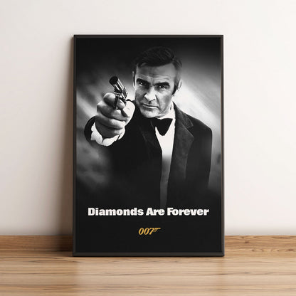 Flex Designs Poster Diamonds Are Forever B&W 5 x 7" Home Goods - Movie 1971 Movie Poster