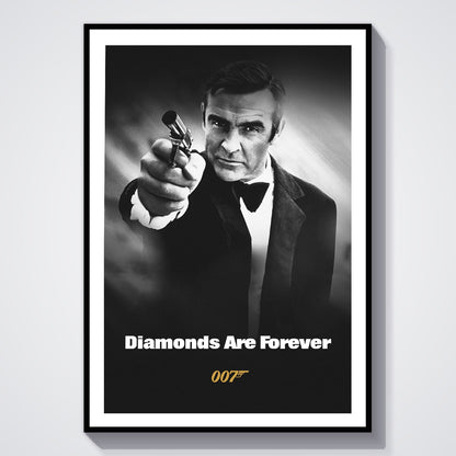Flex Designs Poster Diamonds Are Forever B&W 8 x 10" Home Goods - Movie 1971 Movie Poster