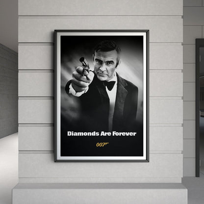 Flex Designs Poster Diamonds Are Forever B&W 8 x 10" Home Goods - Movie 1971 Movie Poster