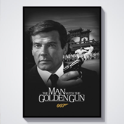 Flex Designs Poster The Man with the Golden Gun B&W 5 x 7" Home Goods - Movie 1974 Movie Poster