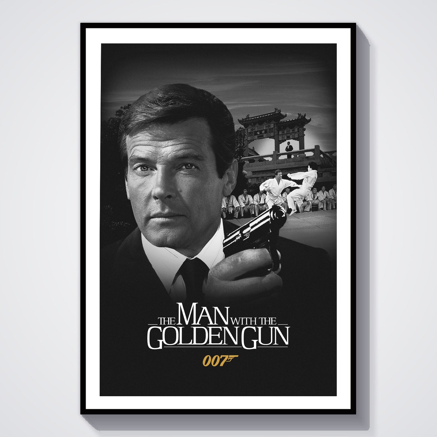 Flex Designs Poster The Man with the Golden Gun B&W 8 x 10" Home Goods - Movie 1974 Movie Poster