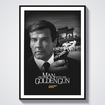 Flex Designs Poster The Man with the Golden Gun B&W 8 x 10" Home Goods - Movie 1974 Movie Poster