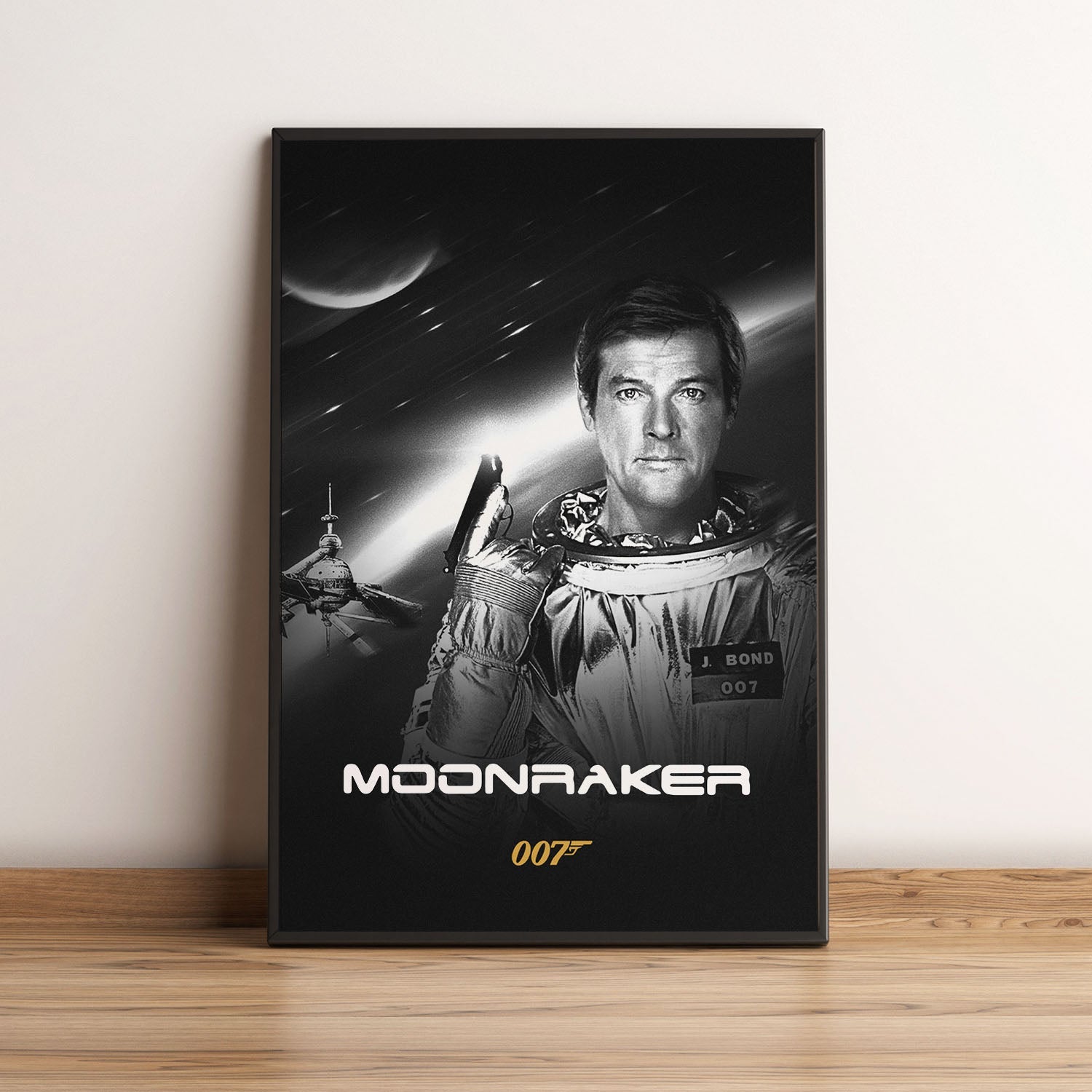 Flex Designs Poster Moonraker B&W 5 x 7" Home Goods - Movie 1979 Movie Poster