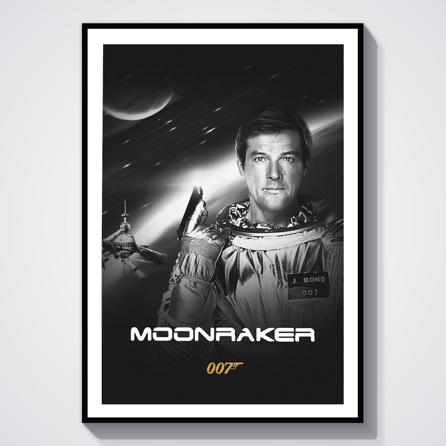 Flex Designs Poster Moonraker B&W 8 x 10" Home Goods - Movie 1979 Movie Poster
