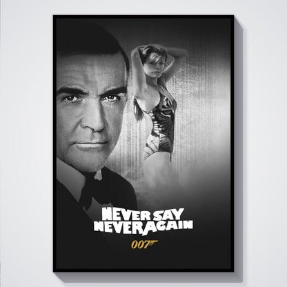 Flex Designs Poster Never Say Never Again B&W 5 x 7" Home Goods - Movie 1983 Movie Poster