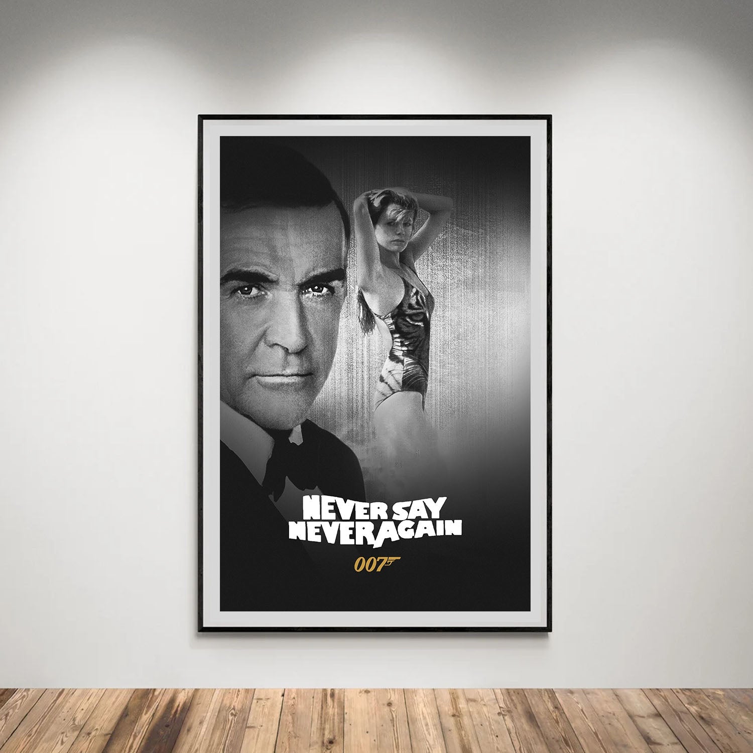 Flex Designs Poster Never Say Never Again B&W 5 x 7" Home Goods - Movie 1983 Movie Poster