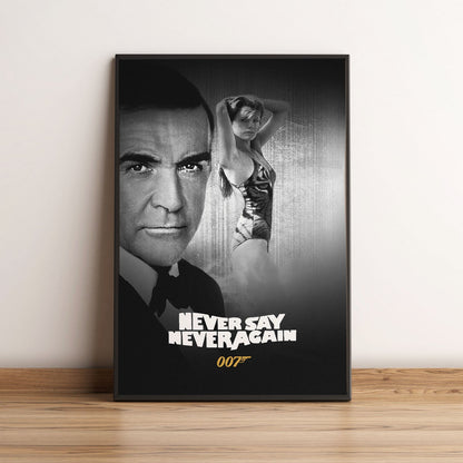 Flex Designs Poster Never Say Never Again B&W 5 x 7" Home Goods - Movie 1983 Movie Poster