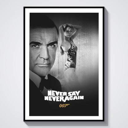 Flex Designs Poster Never Say Never Again B&W 8 x 10" Home Goods - Movie 1983 Movie Poster