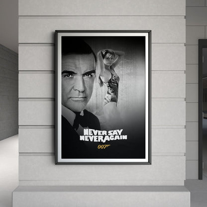 Flex Designs Poster Never Say Never Again B&W 8 x 10" Home Goods - Movie 1983 Movie Poster