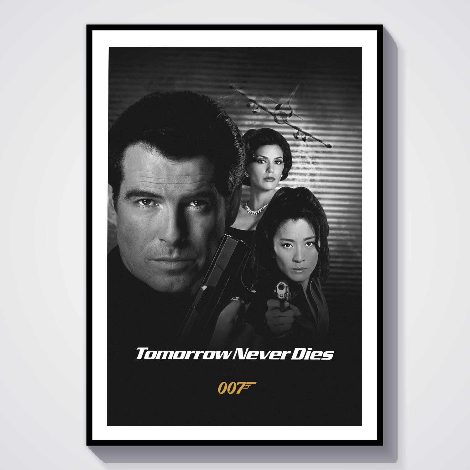 Flex Designs Poster Tomorrow Never Dies B&W 8 x 10" Home Goods - Movie 1997 Movie Poster