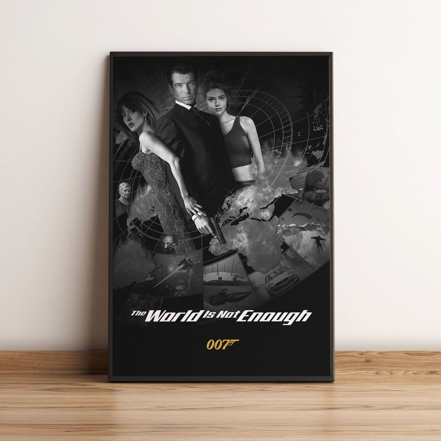 Flex Designs Poster The World Is Not Enough B&W 5 x 7" Home Goods - Movie 1999 Movie Poster