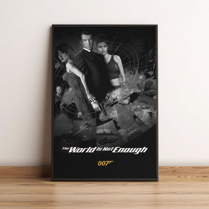 Flex Designs Poster The World Is Not Enough B&W 5 x 7" Home Goods - Movie 1999 Movie Poster