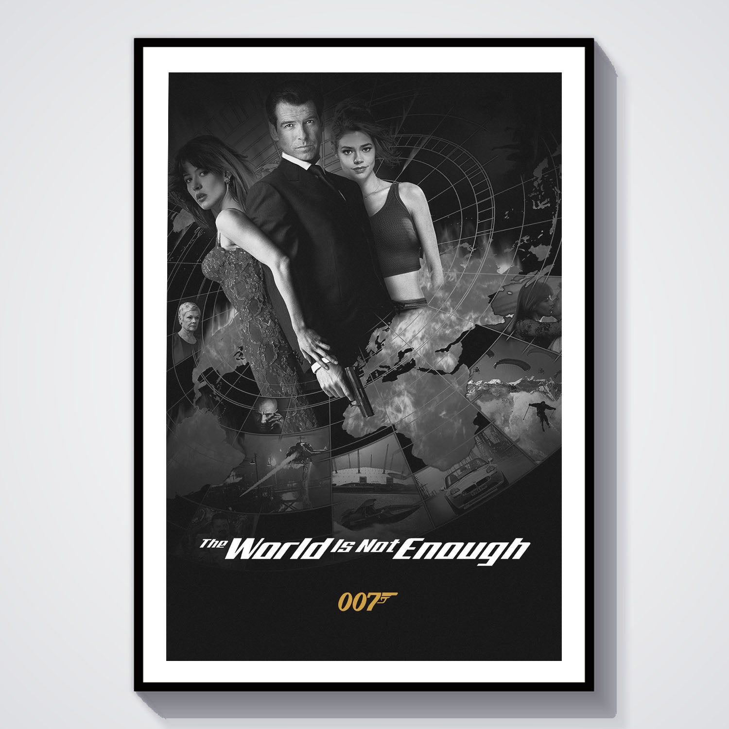 Flex Designs Poster The World Is Not Enough B&W 8 x 10" Home Goods - Movie 1999 Movie Poster