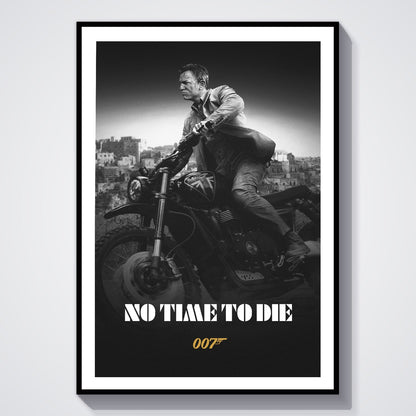 Flex Designs Poster No Time to Die B&W 8 x 10" Home Goods - Movie 2021 Movie Poster
