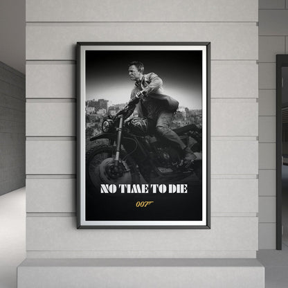 Flex Designs Poster No Time to Die B&W 8 x 10" Home Goods - Movie 2021 Movie Poster