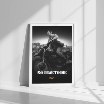 Flex Designs Poster No Time to Die B&W 8 x 10" Home Goods - Movie 2021 Movie Poster