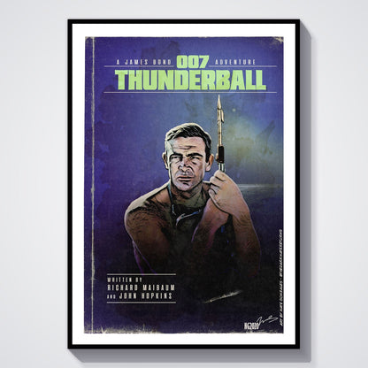 Flex Designs Poster Thunderball Minimalist 8 x 10" Home Goods - Movie 1965 Movie Poster