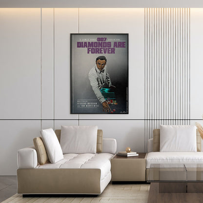 Flex Designs Poster Diamonds Are Forever Minimalist 5 x 7" Home Goods - Movie 1971 Movie Poster