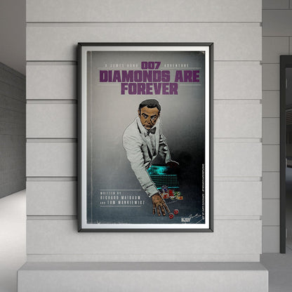 Flex Designs Poster Diamonds Are Forever Minimalist 8 x 10" Home Goods - Movie 1971 Movie Poster