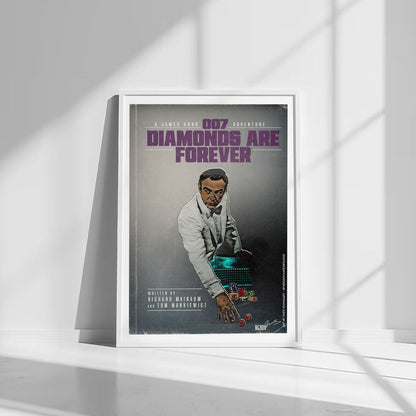 Flex Designs Poster Diamonds Are Forever Minimalist 8 x 10" Home Goods - Movie 1971 Movie Poster