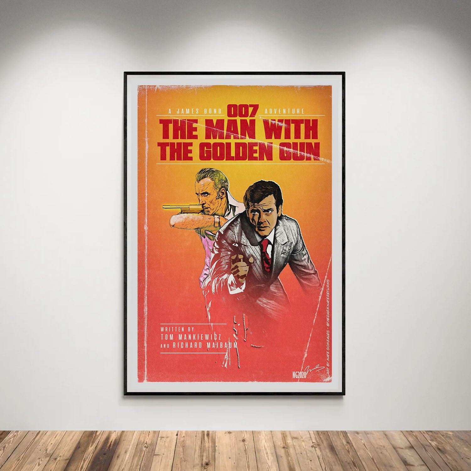 Flex Designs Poster The Man with the Golden Gun Minimalist 5 x 7" Home Goods - Movie 1974 Movie Poster