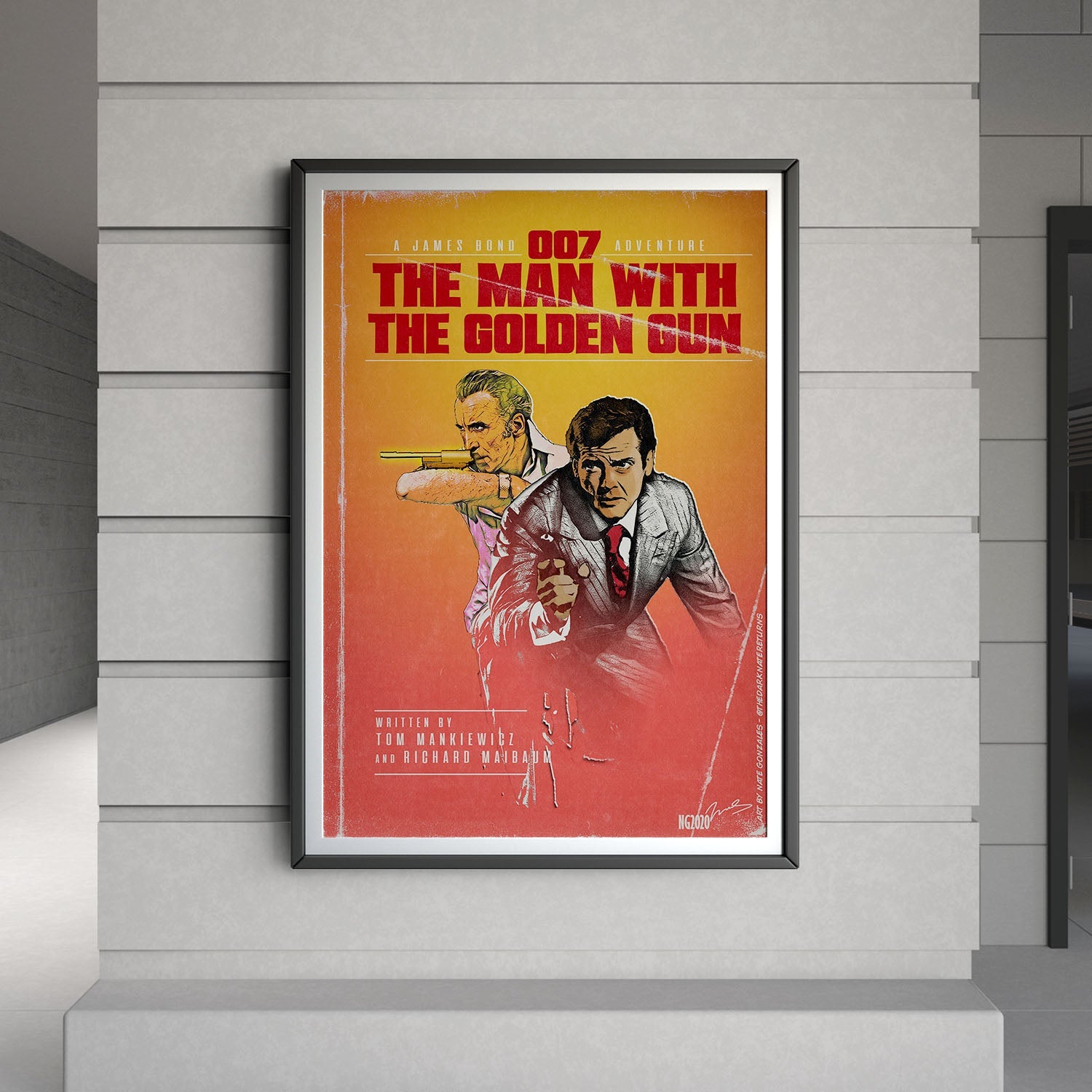 Flex Designs Poster The Man with the Golden Gun Minimalist 8 x 10" Home Goods - Movie 1974 Movie Poster