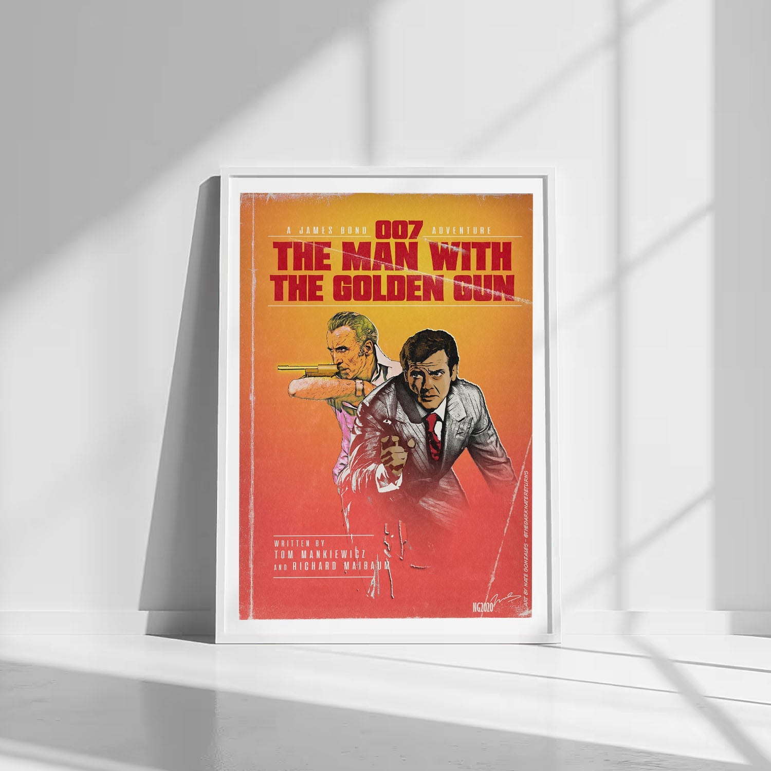 Flex Designs Poster The Man with the Golden Gun Minimalist 8 x 10" Home Goods - Movie 1974 Movie Poster