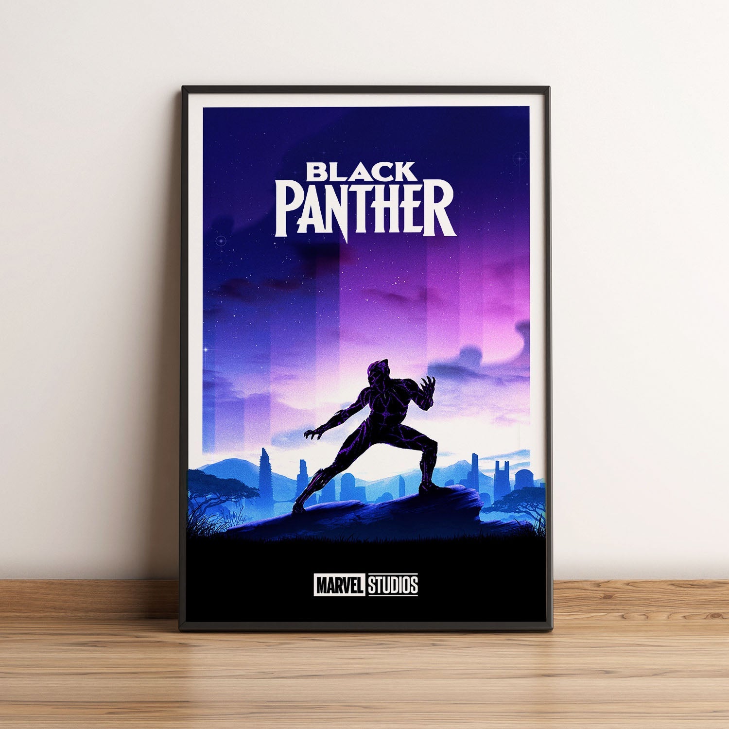 Flex Designs Poster Black Panther Minimalist 5 x 7" Home Goods - Movie 2018 Movie Poster