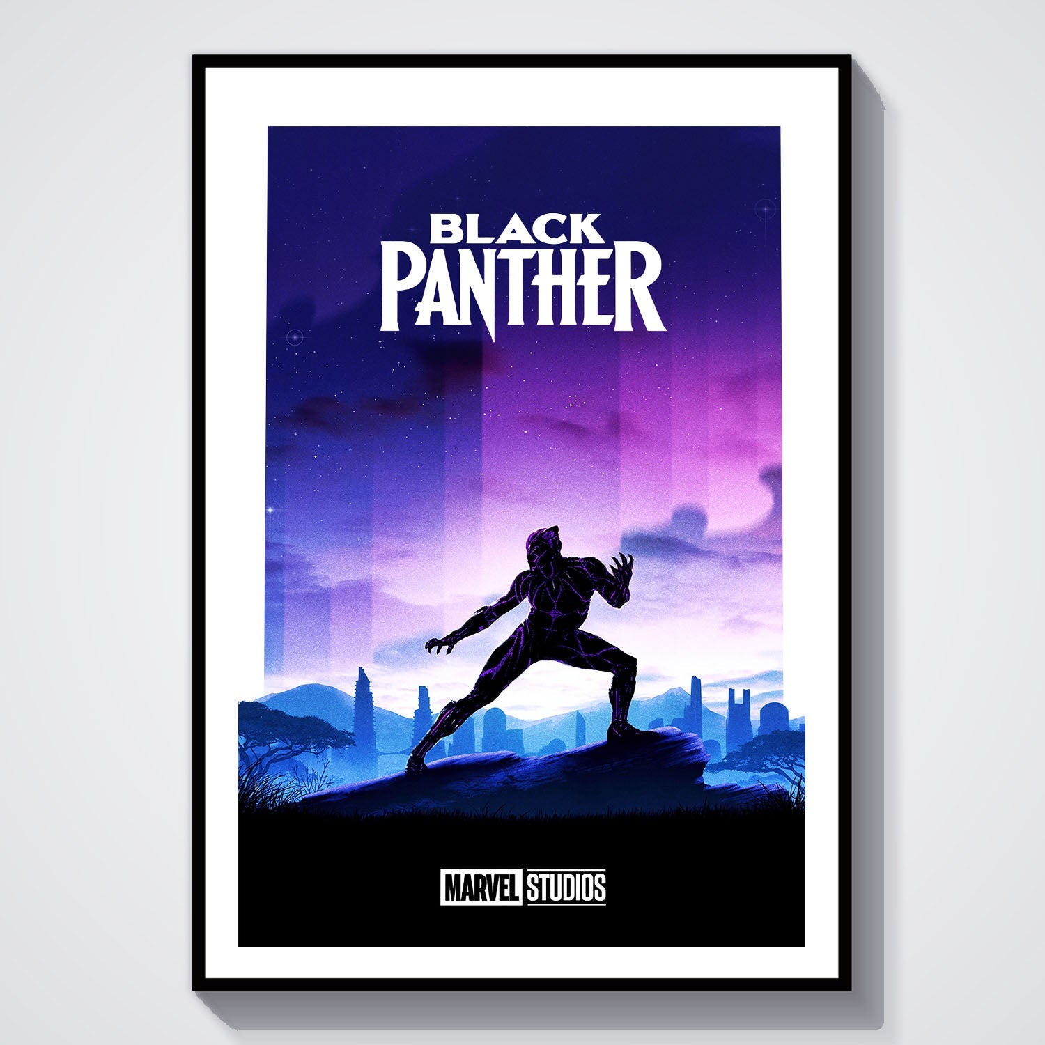 Flex Designs Poster Black Panther Minimalist 8 x 10" Home Goods - Movie 2018 Movie Poster