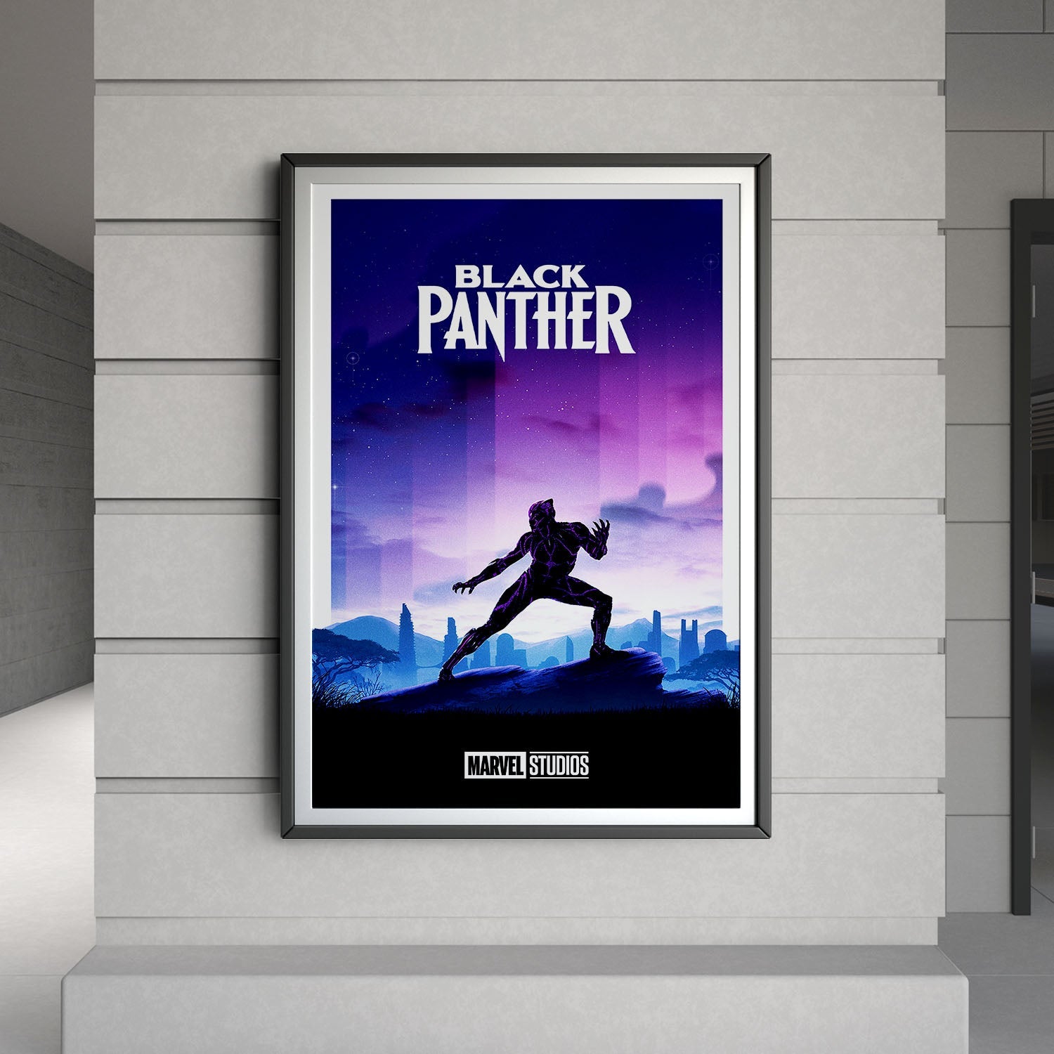 Flex Designs Poster Black Panther Minimalist 8 x 10" Home Goods - Movie 2018 Movie Poster