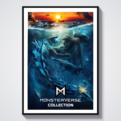 Flex Designs Poster Godzilla vs Kong Monsterverse 8 x 10" Home Goods - Movie 2021 Movie Poster