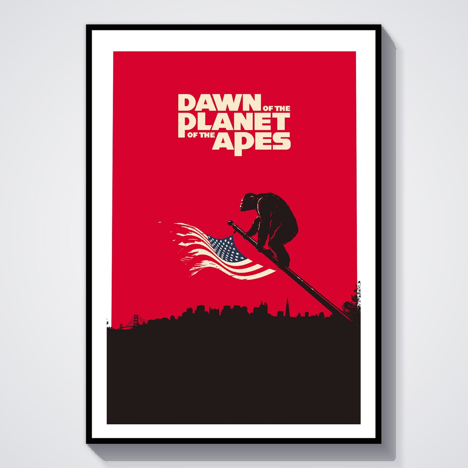 Flex Designs Poster Dawn of the Planet of the Apes Minimalist 8 x 10" Home Goods - Movie 2014 Movie Poster