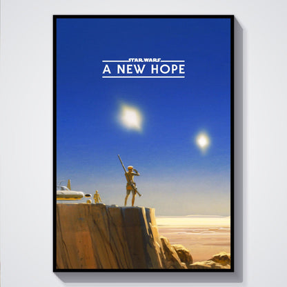 Flex Designs Poster Star Wars Episode IV - A New Hope Minimalist 5 x 7" Home Goods - Movie 1977 Movie Poster