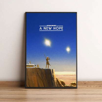 Flex Designs Poster Star Wars Episode IV - A New Hope Minimalist 5 x 7" Home Goods - Movie 1977 Movie Poster