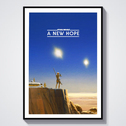 Flex Designs Poster Star Wars Episode IV - A New Hope Minimalist 8 x 10" Home Goods - Movie 1977 Movie Poster