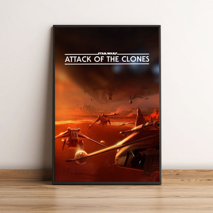 Flex Designs Poster Star Wars Episode II - Attack of the Clones Minimalist 5 x 7" Home Goods - Movie 2002 Movie Poster
