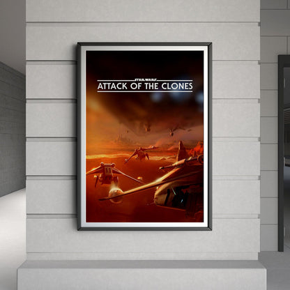 Flex Designs Poster Star Wars Episode II - Attack of the Clones Minimalist 8 x 10" Home Goods - Movie 2002 Movie Poster