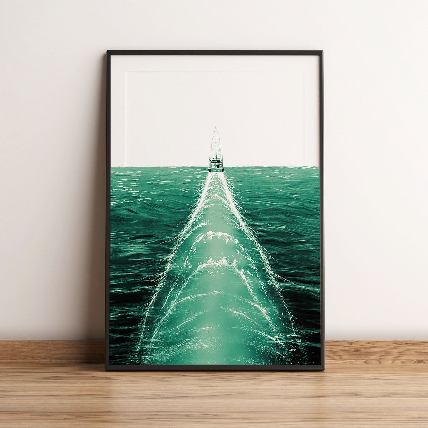 Flex Designs Poster Jaws Minimalist 5 x 7" Home Goods - Movie 1975 Movie Poster