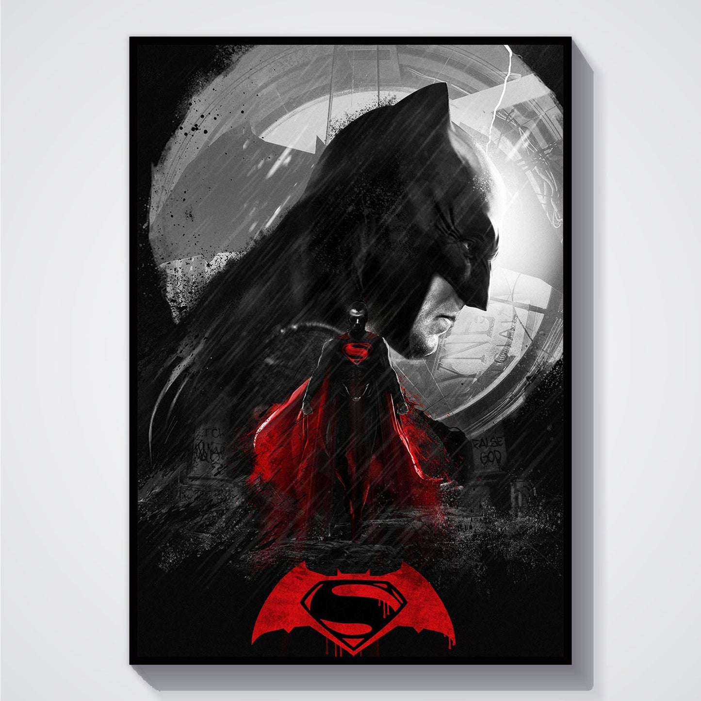Flex Designs Poster Batman v Superman Dawn of Justice Cartoon 5 x 7" Home Goods - Movie 2016 Movie Poster